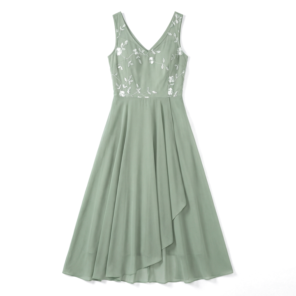 Green Elara Vance Chiffon Maxi 1