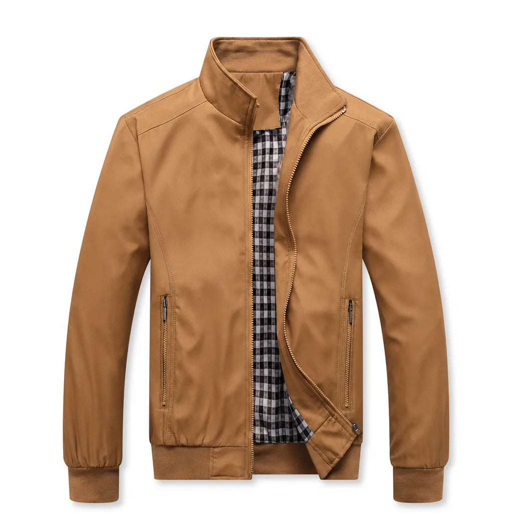 Greer Zip Bomber Jacket  - Color:Beige;Size:S
