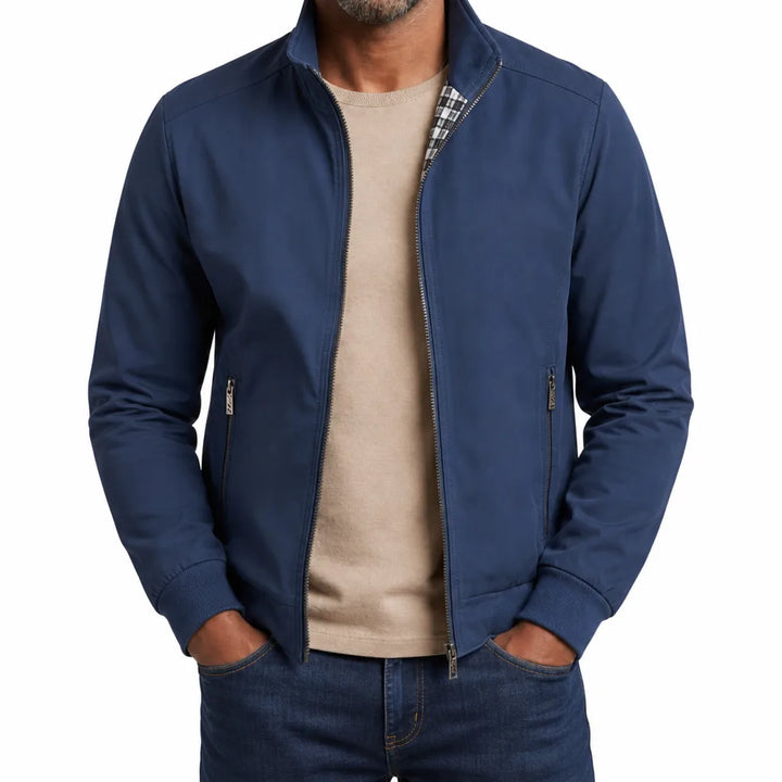 Men's Blue Greer Zip Bomber Jacket