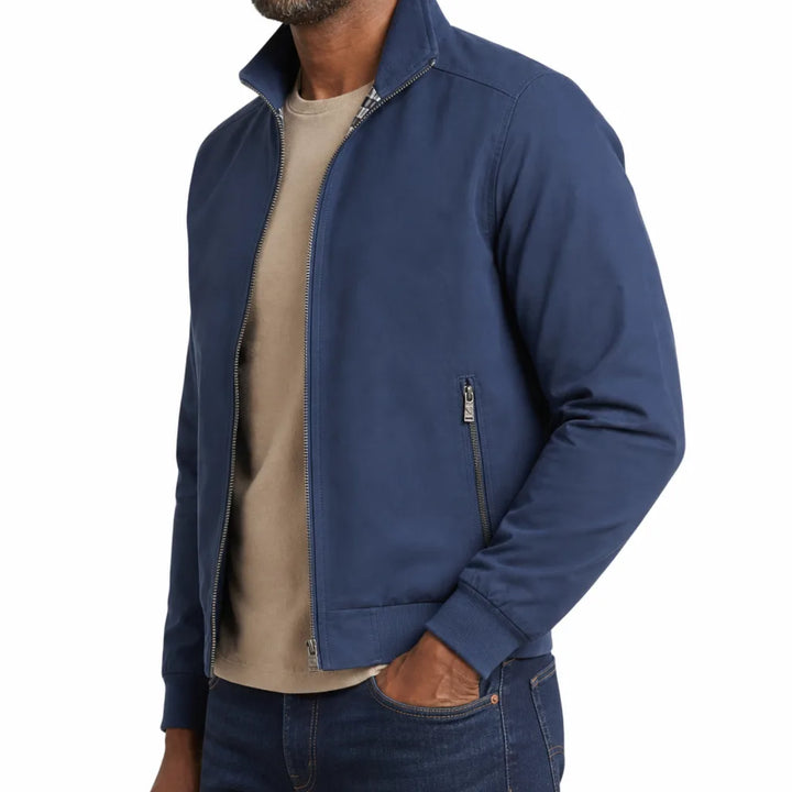 Men's Blue Greer Zip Bomber Jacket