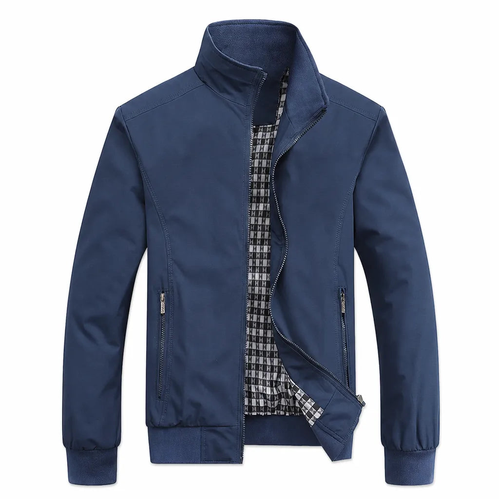 Greer Zip Bomber Jacket  - Color:Blue;Size:S