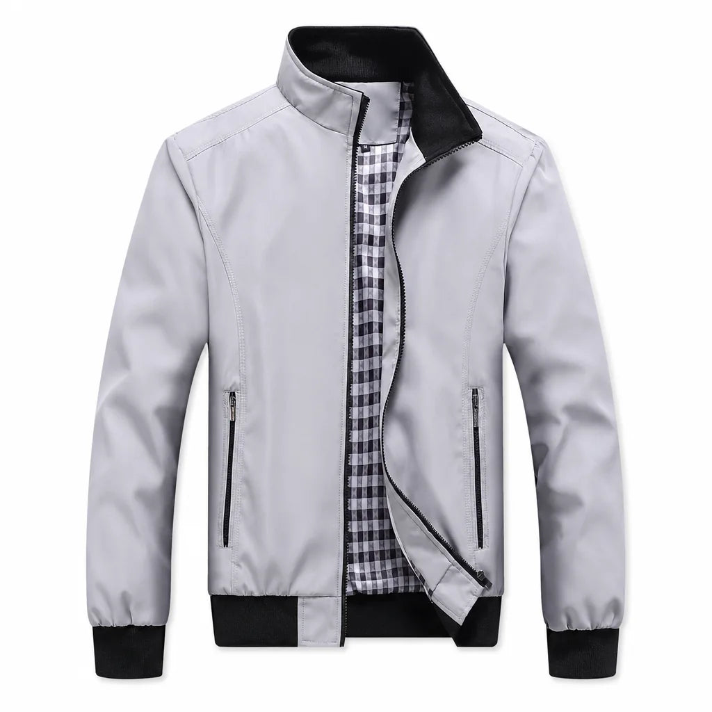 Greer Zip Bomber Jacket  - Color:Gray;Size:S