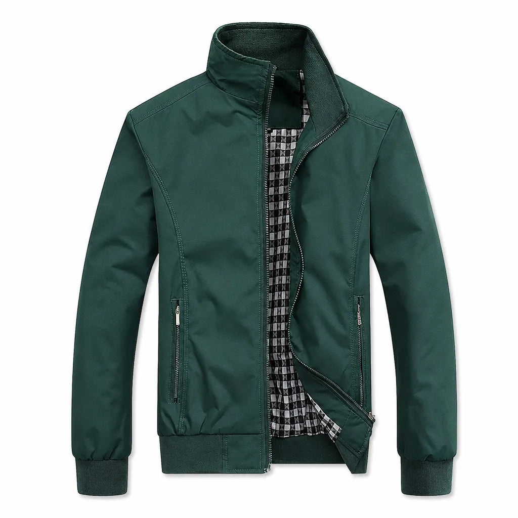 Greer Zip Bomber Jacket  - Color:Green;Size:S