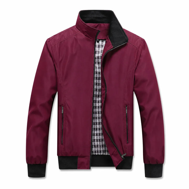 Greer Zip Bomber Jacket  - Color:Red Black;Size:S