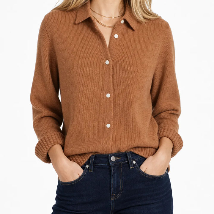 Greta | Stylish Women's Cardigan - Size:XS;Color:Dark Brown