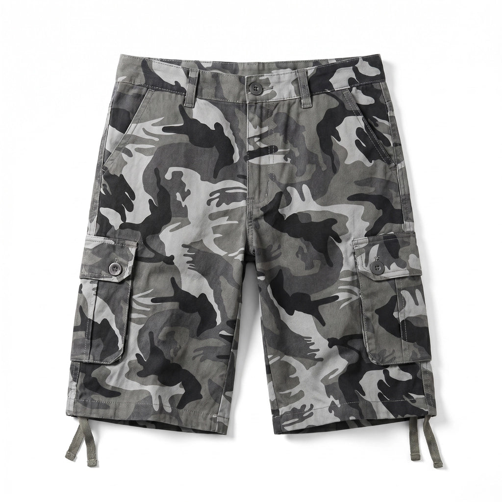 Stevie Camo Cargo Shorts - Color:Grey Camo;Size:29