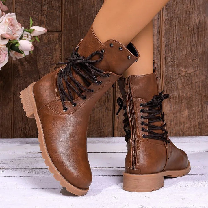 Gwendolyn | Women's Mid Calf Orthopedic Boots  - Color:Brown;Size:36