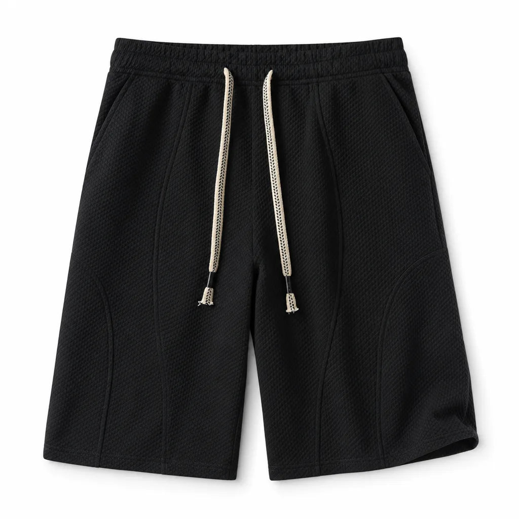 Haider Loose Drawstring Shorts - Color:Black;Size:S
