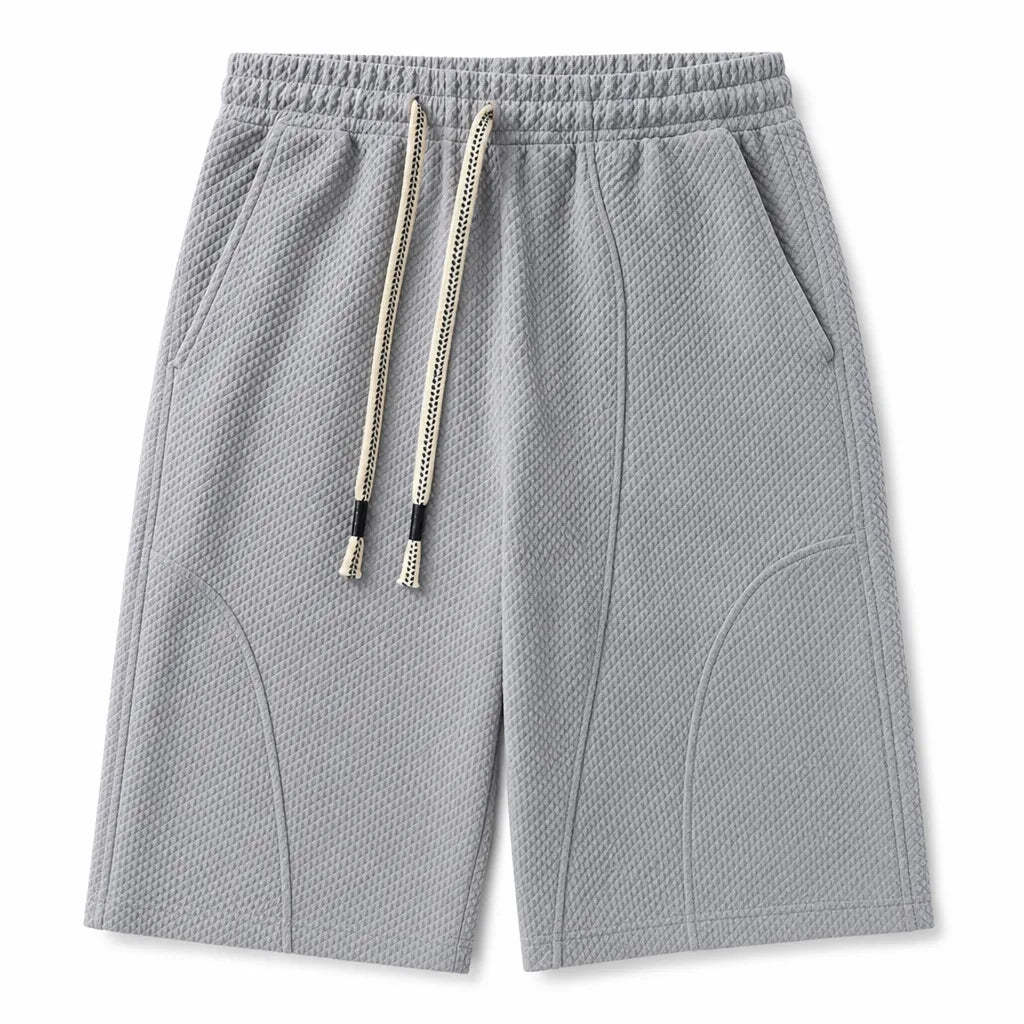 Haider Loose Drawstring Shorts - Color:Gray;Size:S