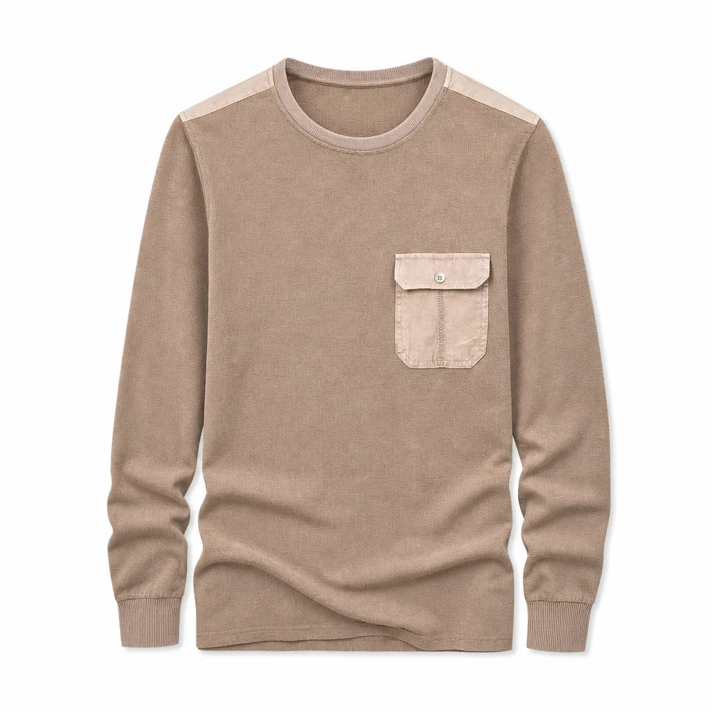 Haider Pocket T-Shirt - Color:Beige;Size:165