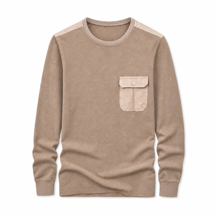 Haider Pocket T-Shirt - Color:Beige;Size:165