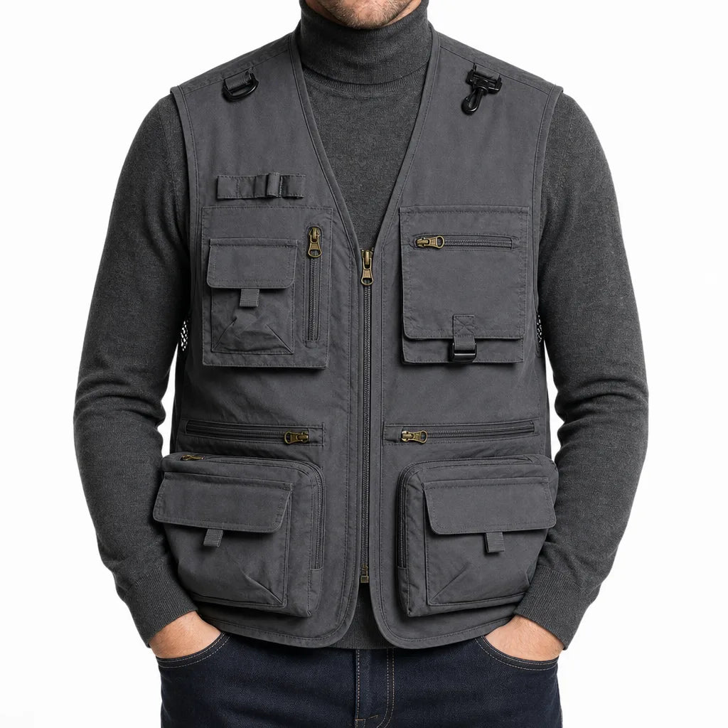 Hale | Fishing Puffer Vest - Color:Gray;Size:XS
