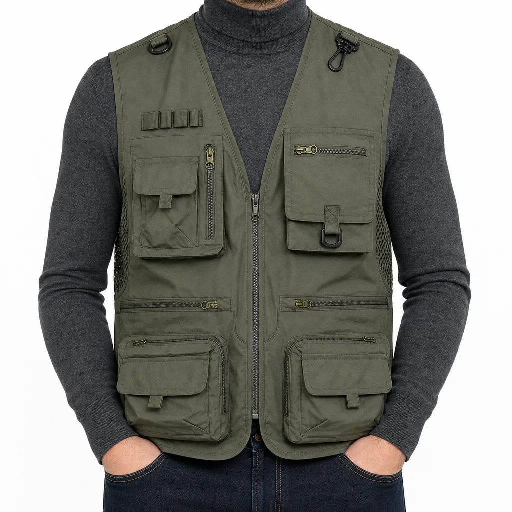 Hale | Fishing Puffer Vest - Color:Green;Size:XS