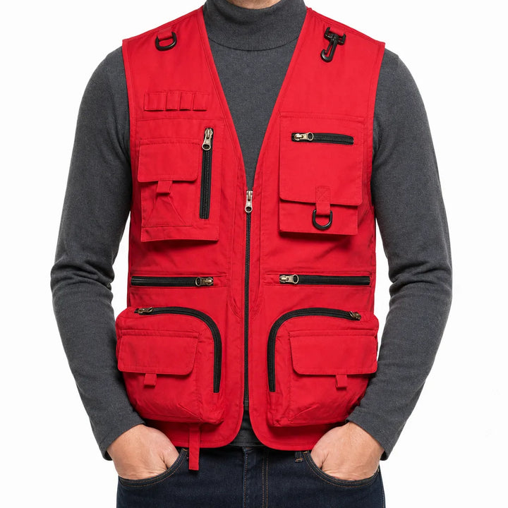 Hale | Fishing Puffer Vest - Color:Red;Size:XS