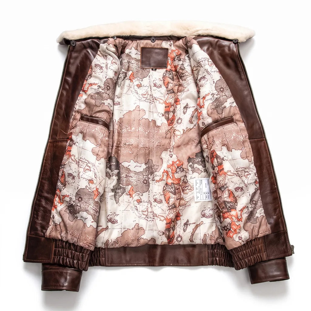 Men's Brown Sherman Leather Bomber Jacket