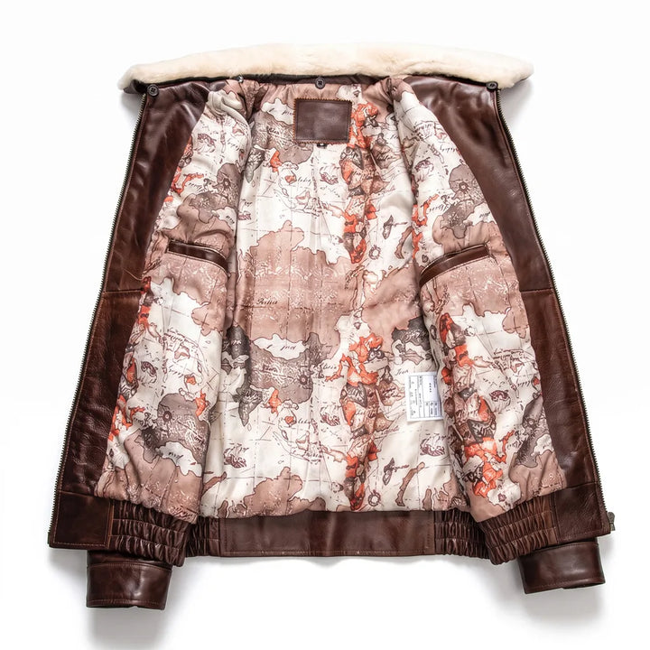 Men's Brown Sherman Leather Bomber Jacket