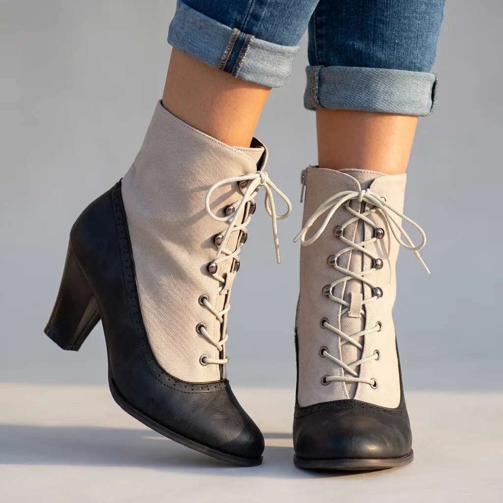 Haley Heeled Boots - Color:Black;Size:35