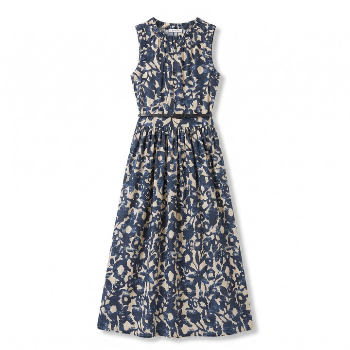 Halle Floral Midi Dress - Color:Blue;Size:XS