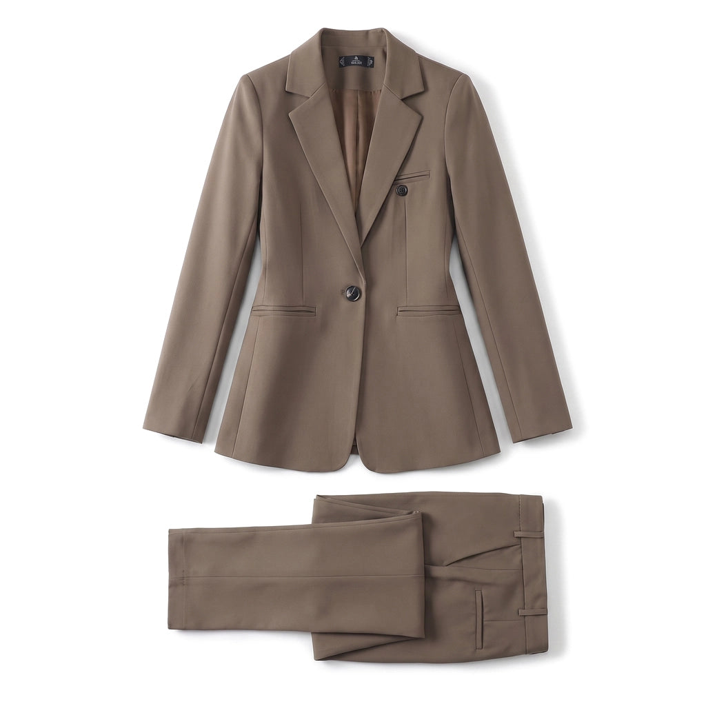 Hallie Chenille Suit Set - Color:Brown Set;Size:XS