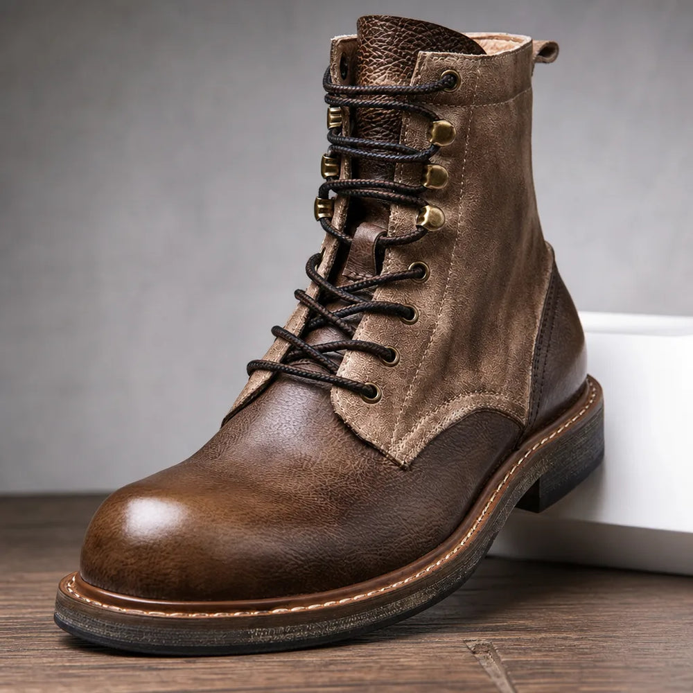 Men's Brown Cooke Distressed Leather Boots