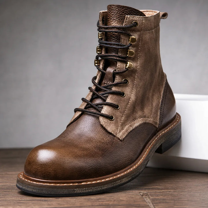 Men's Brown Cooke Distressed Leather Boots