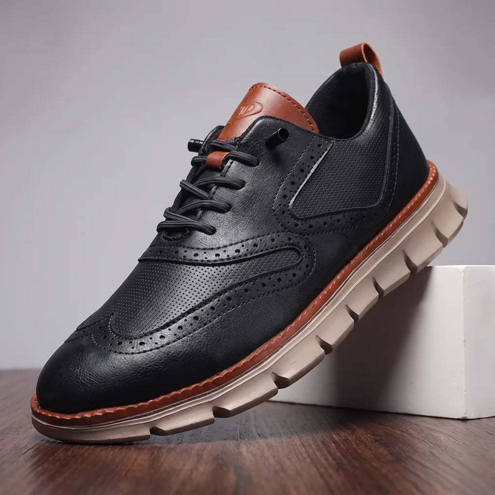 Hancock Breathable Casual Sneakers - Color:Black;Size:40