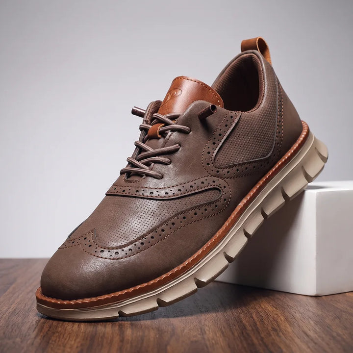 Hancock Breathable Casual Sneakers - Color:Brown;Size:40