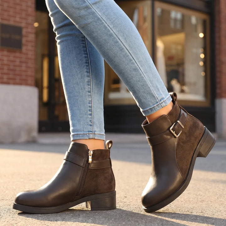 Women's Brown Primrose Chunky Heel Boots