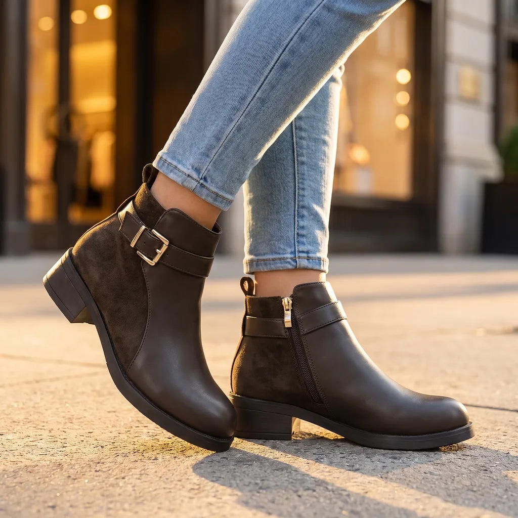Women's Brown Primrose Chunky Heel Boots