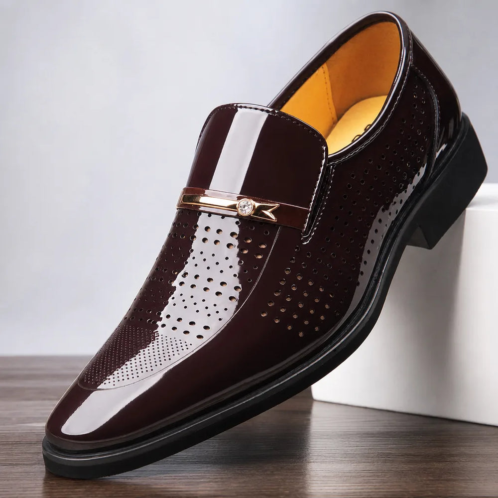 Men's Brown Hargrove Perforated Slip On Sandals