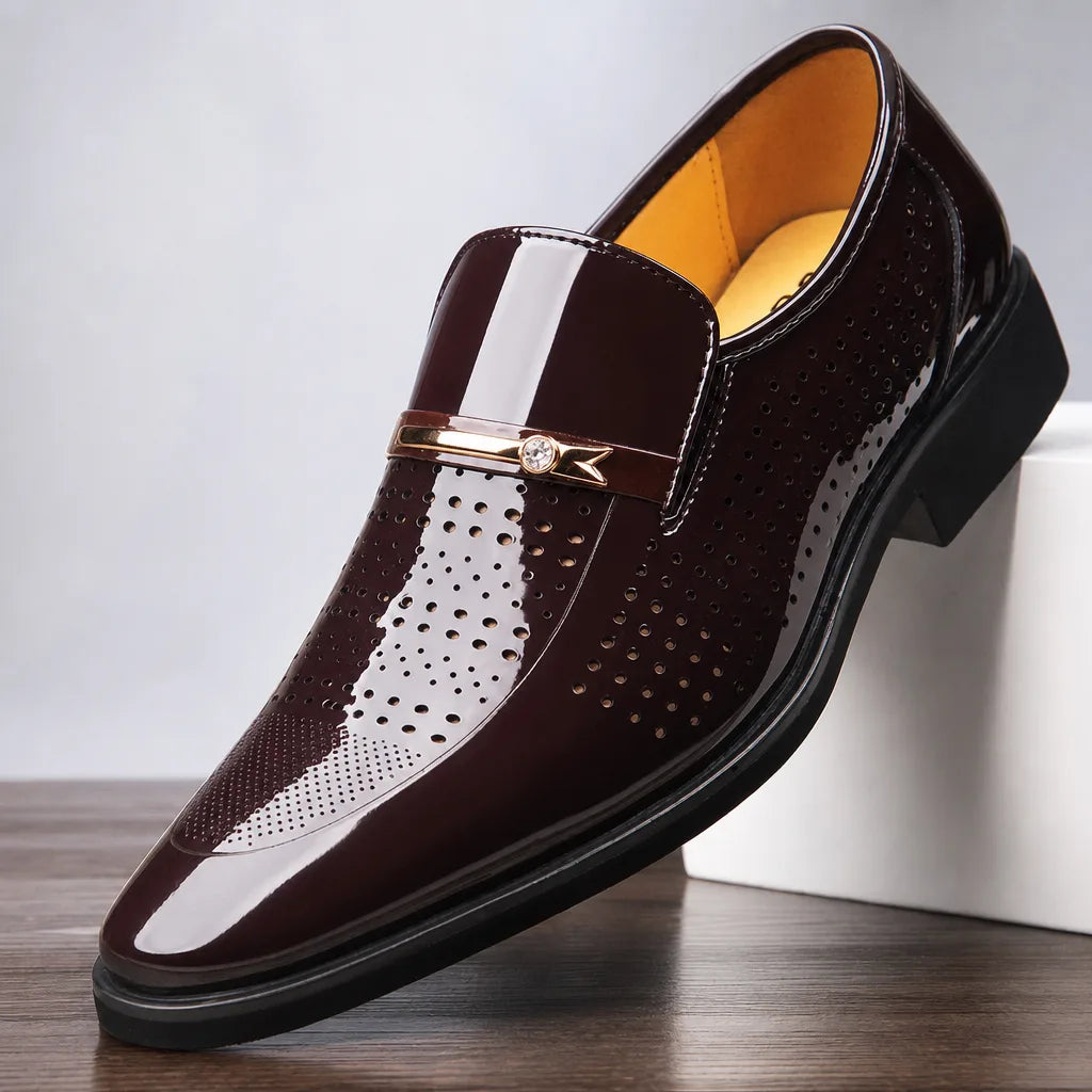 Men's Brown Hargrove Perforated Slip On Sandals