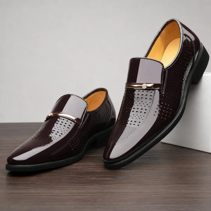 Men's Brown Hargrove Perforated Slip On Sandals