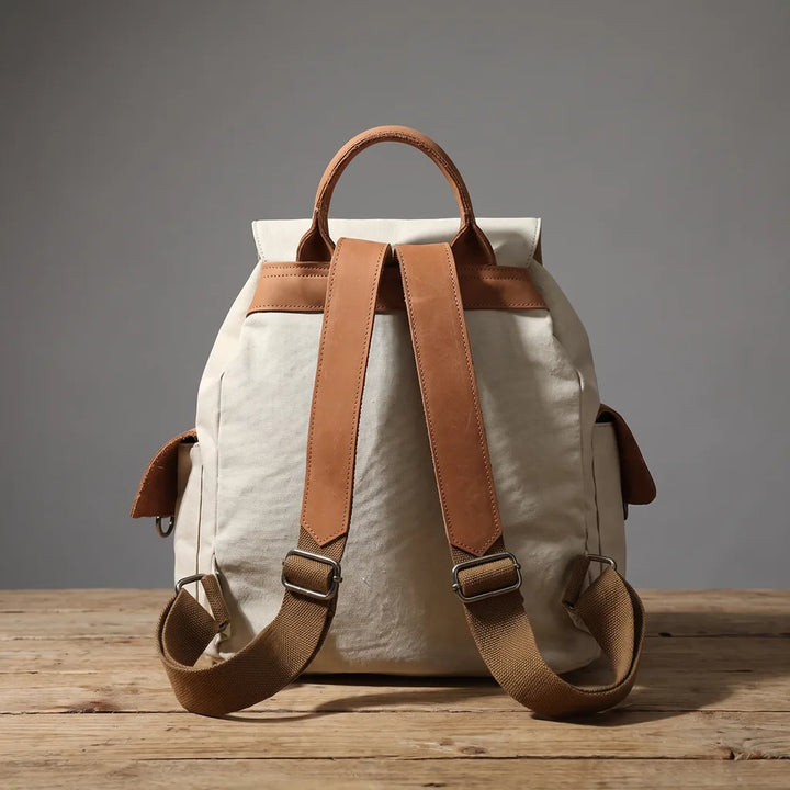 Men's Beige Vivienne Canvas Mini Backpack