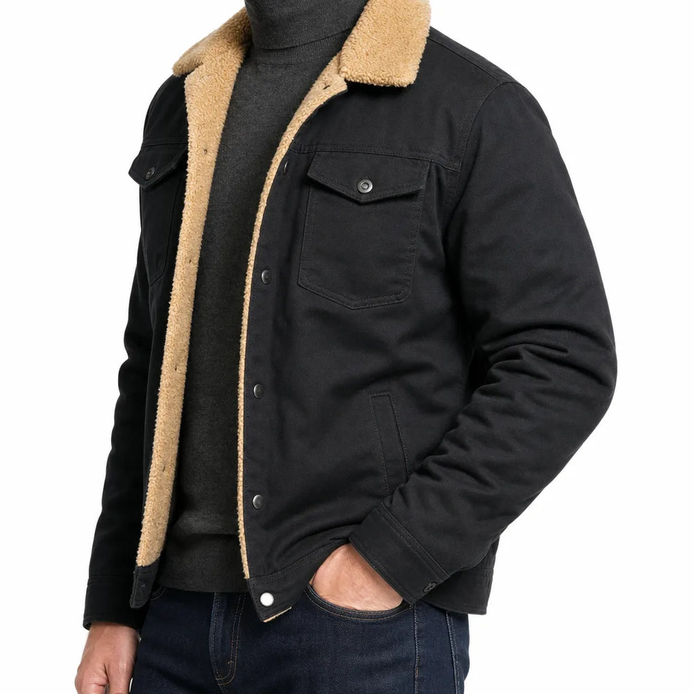 Men's Black Barron Fleece Lined Jacket