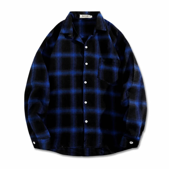 Harlow Plaid Flannel Shirt - Color:Blue;Size:S