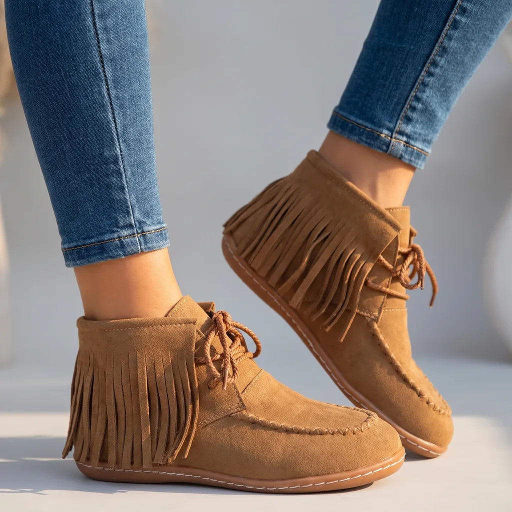 Harmony | Women's Orthopedic Lace-Up Winter Boots - Color:Beige;Size:36