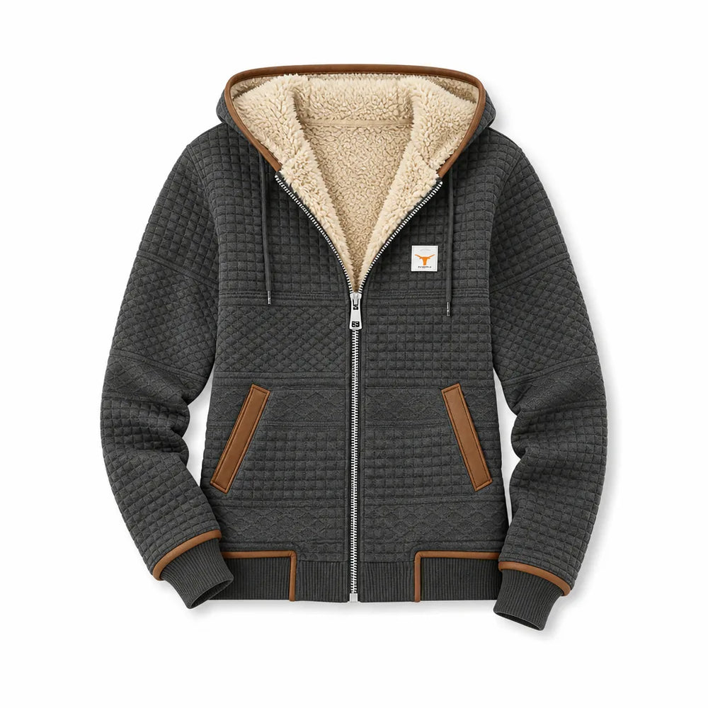 Women's Gray Dalton Plaid Hooded Jacket