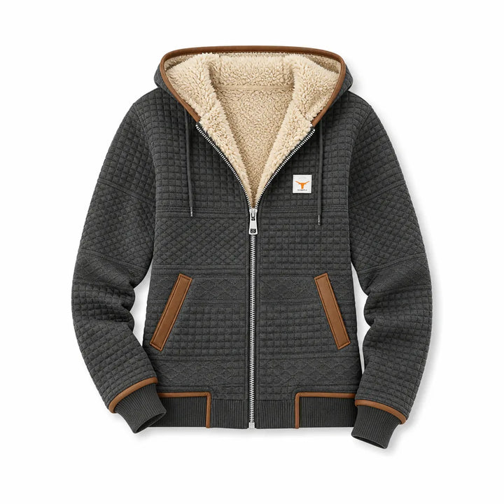 Women's Gray Dalton Plaid Hooded Jacket
