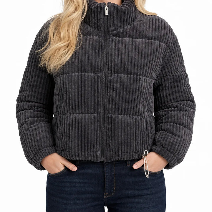 Harriet |  Stylish Quilted Jacket - Color:Black;Size:XS