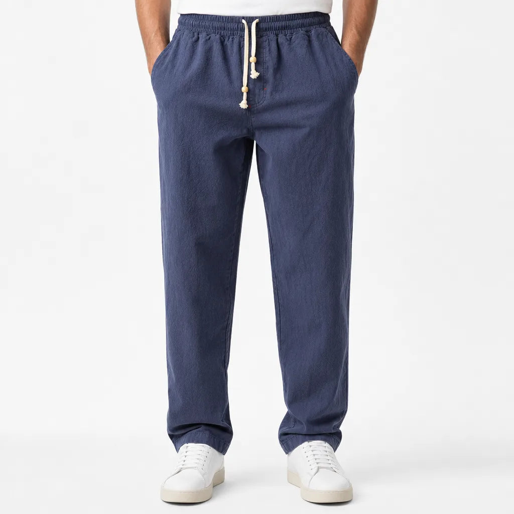 Haruki | Mens Loose Fit Baggy Pants - Color:Blue;Size:S