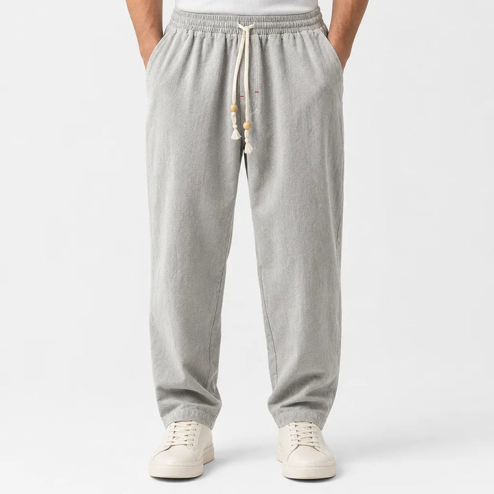 Haruki | Mens Loose Fit Baggy Pants - Color:Gray;Size:S