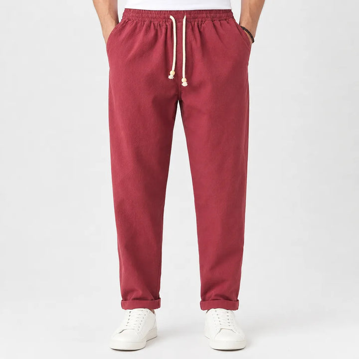 Haruki | Mens Loose Fit Baggy Pants - Color:Red;Size:S