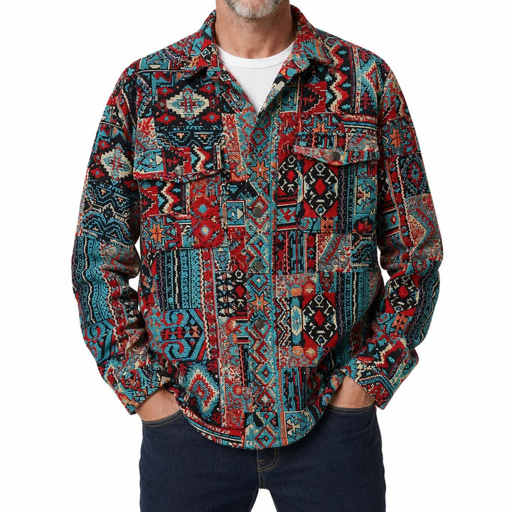 Hawkins | Men's Western Lapel Jacket  - Color:Multicolor;Size:S