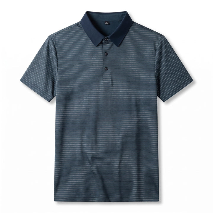 Leon Striped Polo Shirt - Color:Haze Blue;Size:S