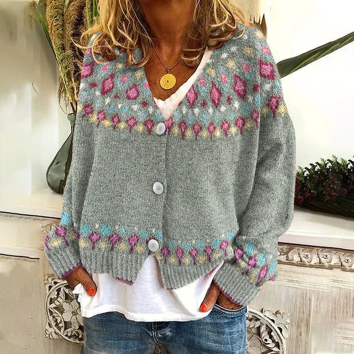 Heath | Women's Nordic Warm Cardigan - Size:XS;Color:Grey