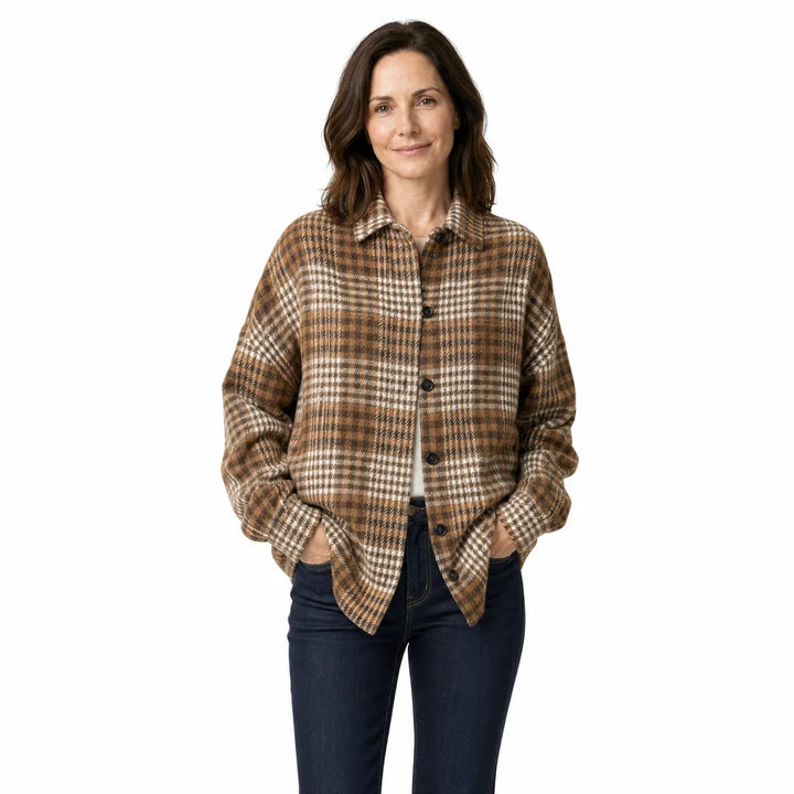 Women's Beige Haskell Brushed Plaid Shirt