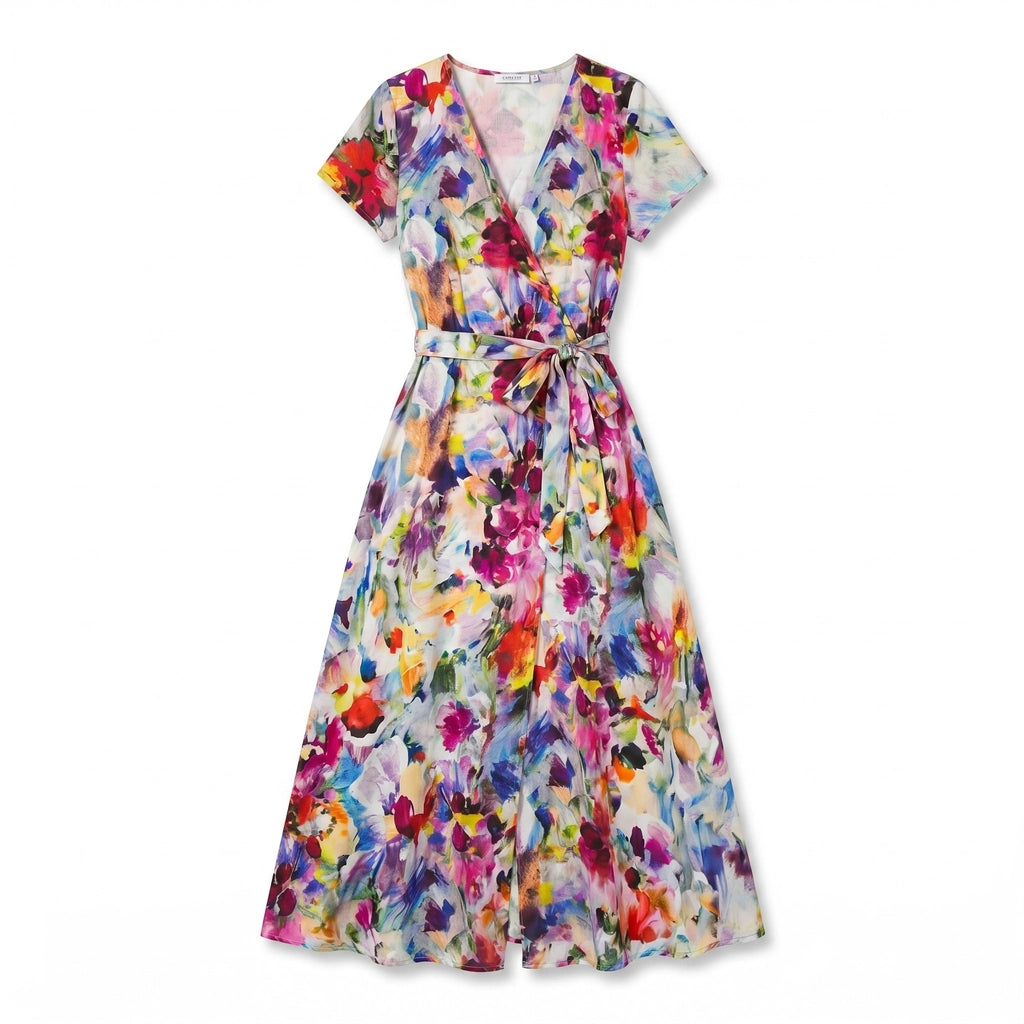 Helena Floral Dress - Color:Multi;Size:XS