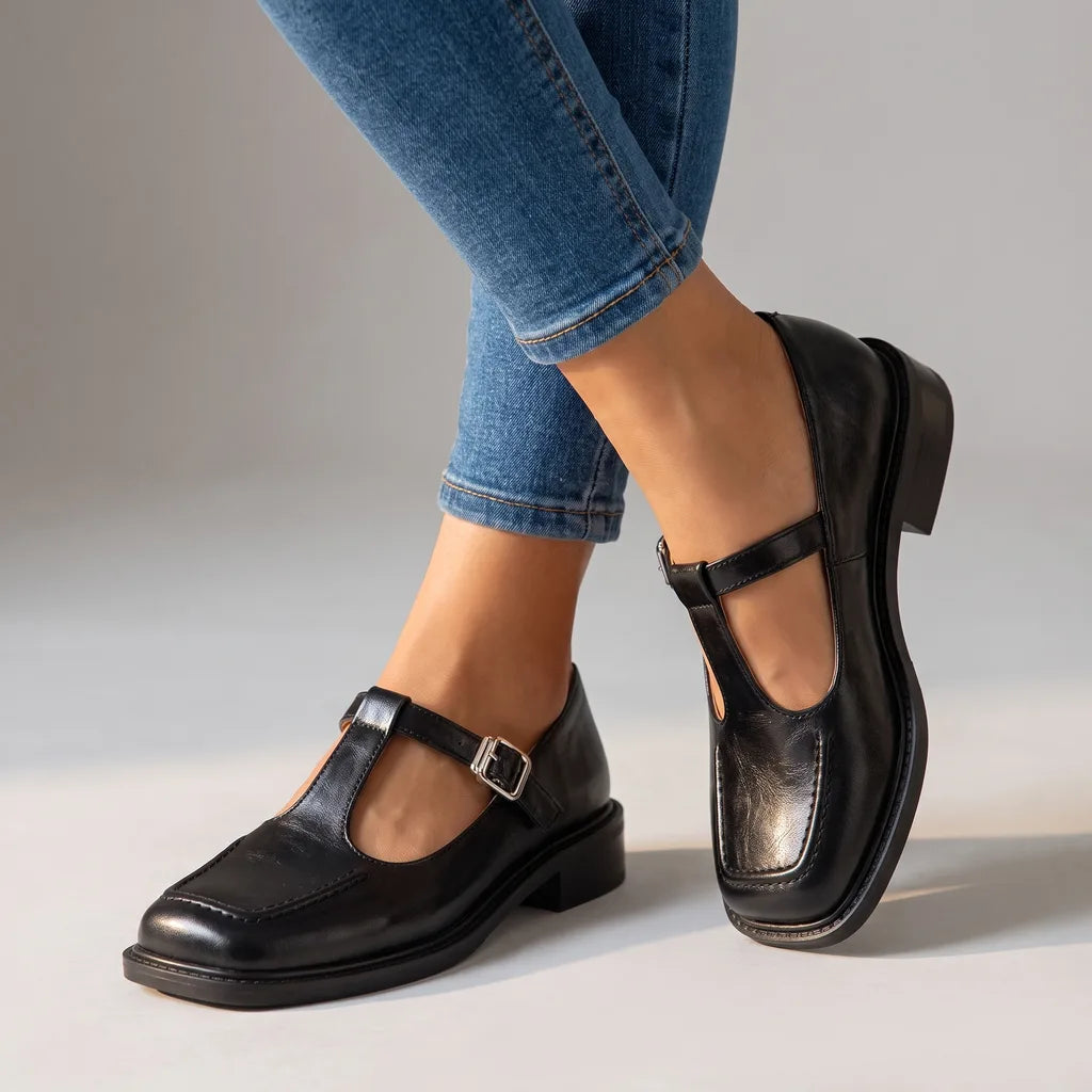 Henrietta | Women's Orthopedic Mary Jane Flats  - Size:35;Color:Black