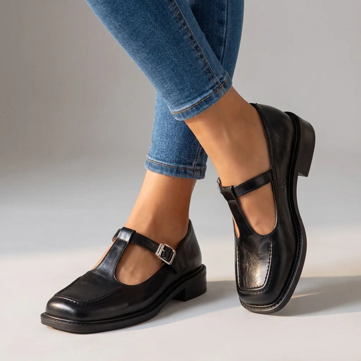 Henrietta | Women's Orthopedic Mary Jane Flats  - Size:35;Color:Black