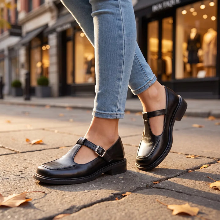 Women's Color:40;Size:Black Otto Low-Heel Mary Janes